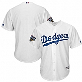 Dodgers Blank White 2018 World Series Cool Base Team Jersey Dzhi,baseball caps,new era cap wholesale,wholesale hats